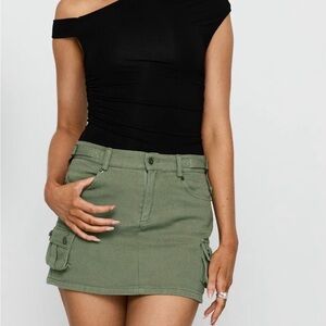 Princess Polly Peterson Cargo Mini Skirt in Khaki